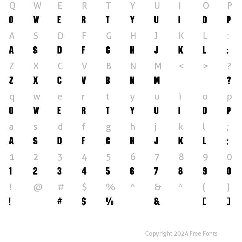 Character Map of StrathmelliBld Regular