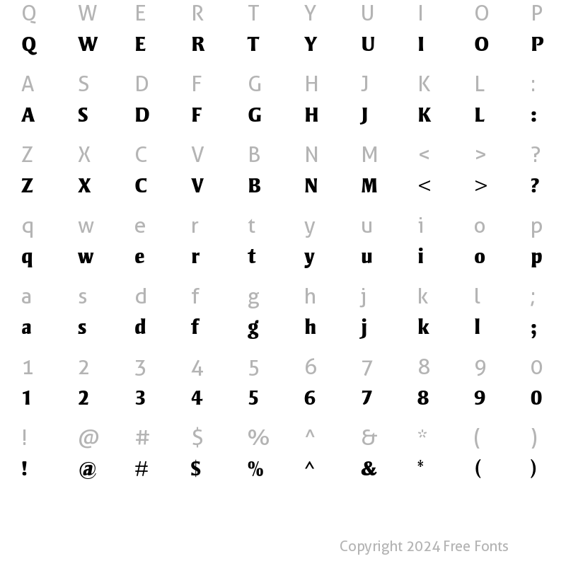 Character Map of Strayhorn MT Std Extra Bold