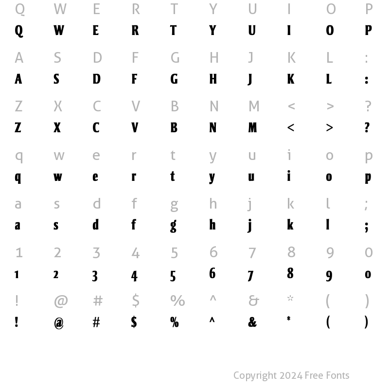 Character Map of StrayhornMT-XXCOsF Bold