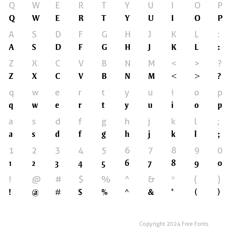 Character Map of StrayhornMTOldStyleFigures Bold