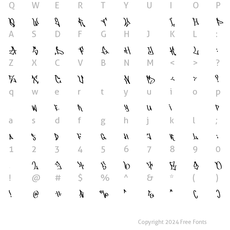 Character Map of Street Graffity Regular