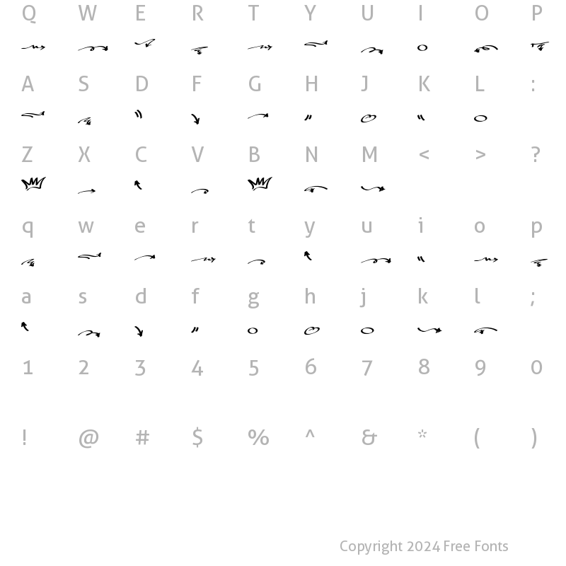 Character Map of Street Graffity Swashes