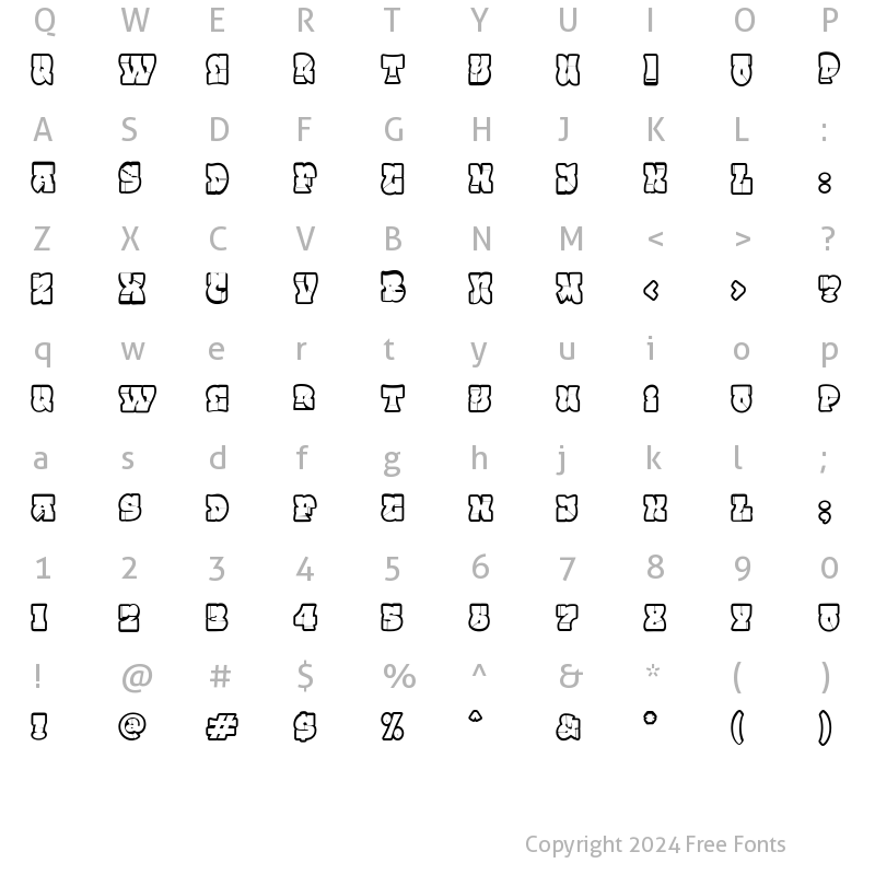 Character Map of Street Lord Outline