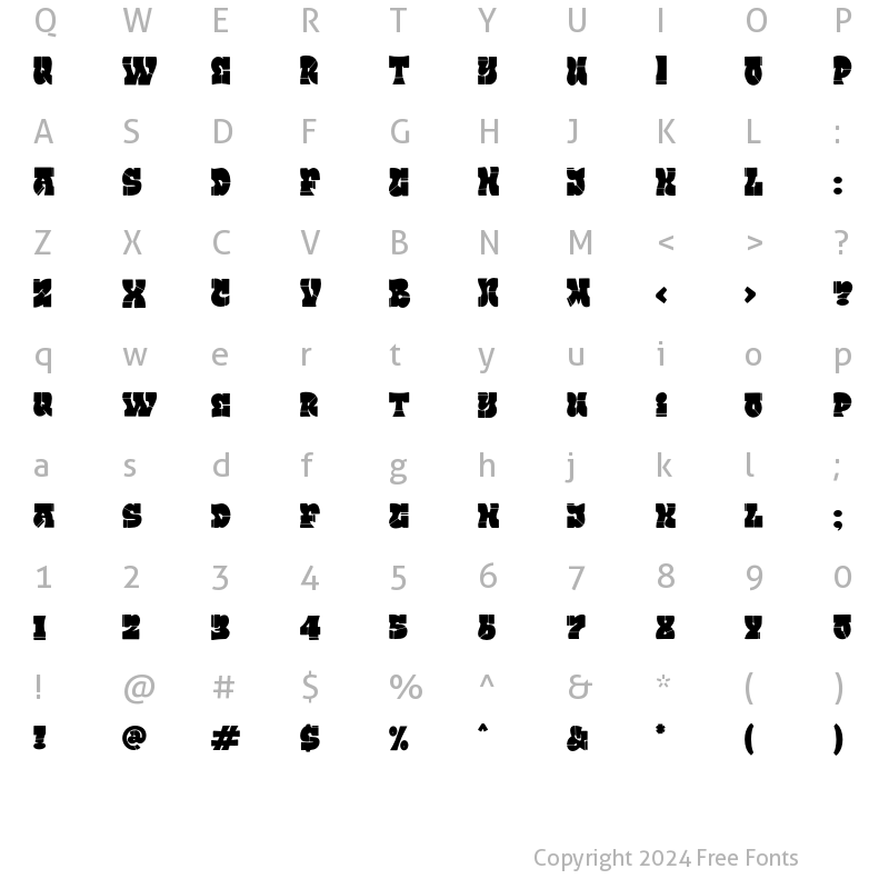 Character Map of Street Lord Regular