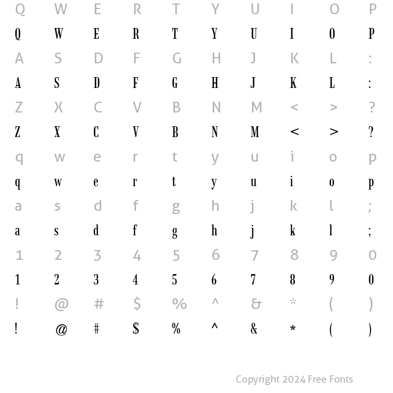 Character Map of Strider Regular