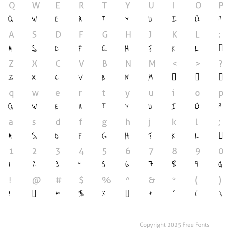 Character Map of Stridslysten Medium