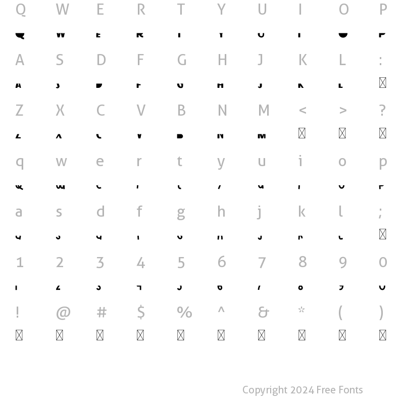 Character Map of Strip Line Down