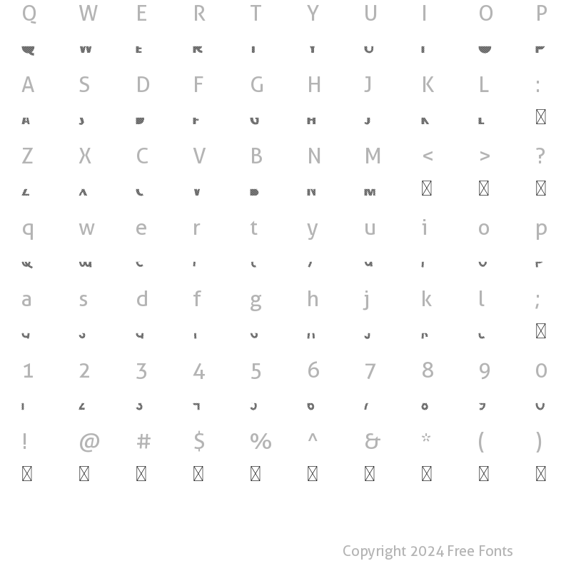 Character Map of Strip Line StripDown