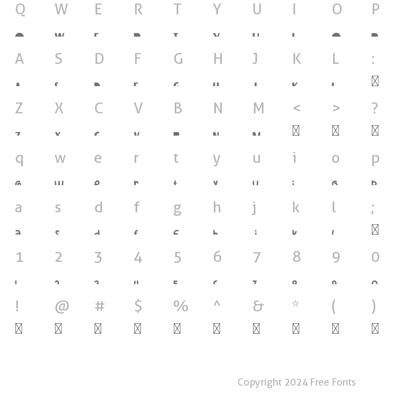 Character Map of Strip Line StripUp