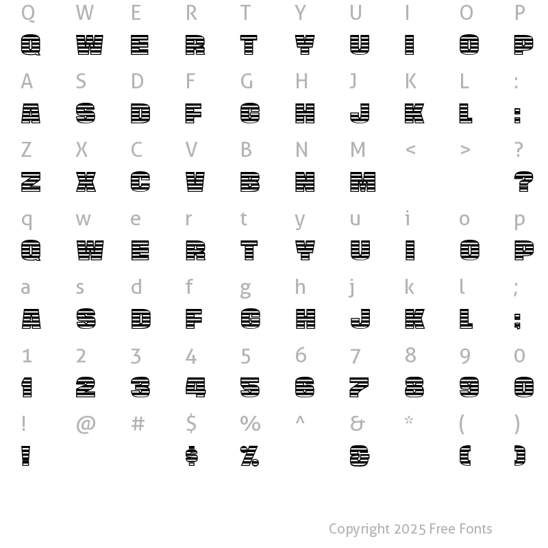 Character Map of StriperBoldCaps Regular