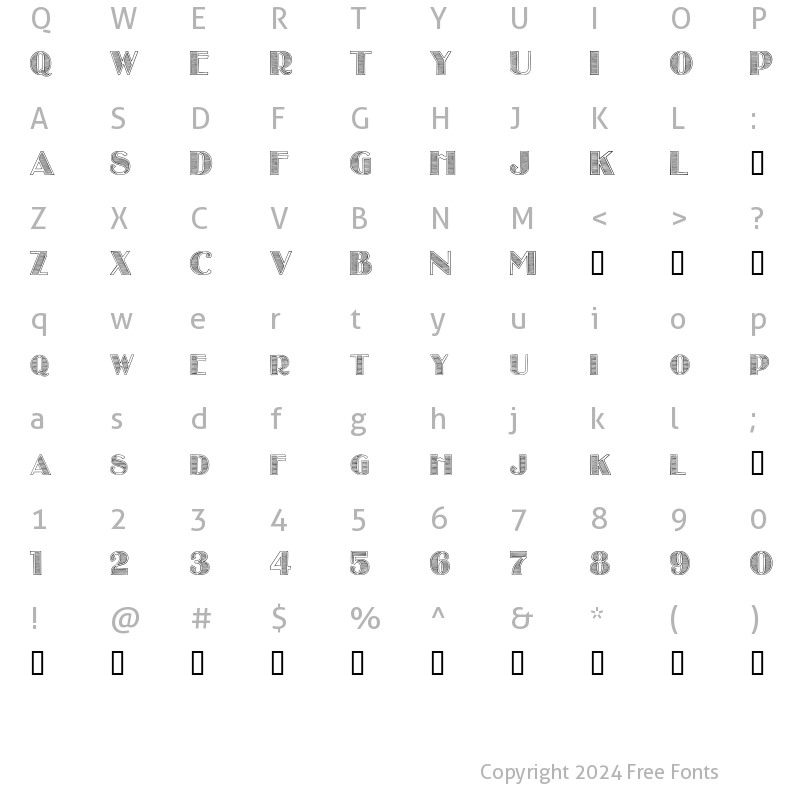 Character Map of StripesCaps Regular