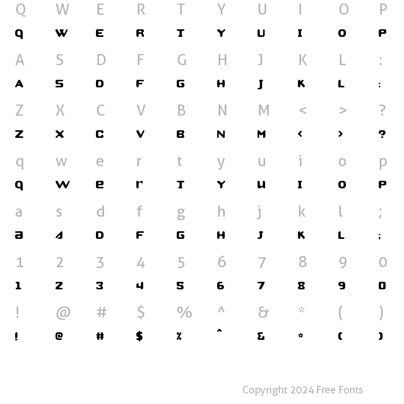 Character Map of Strobo Regular