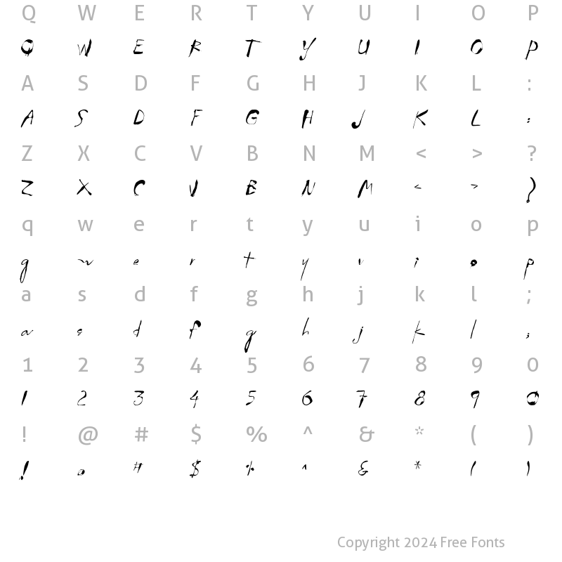 Character Map of STROKE ThicK Regular