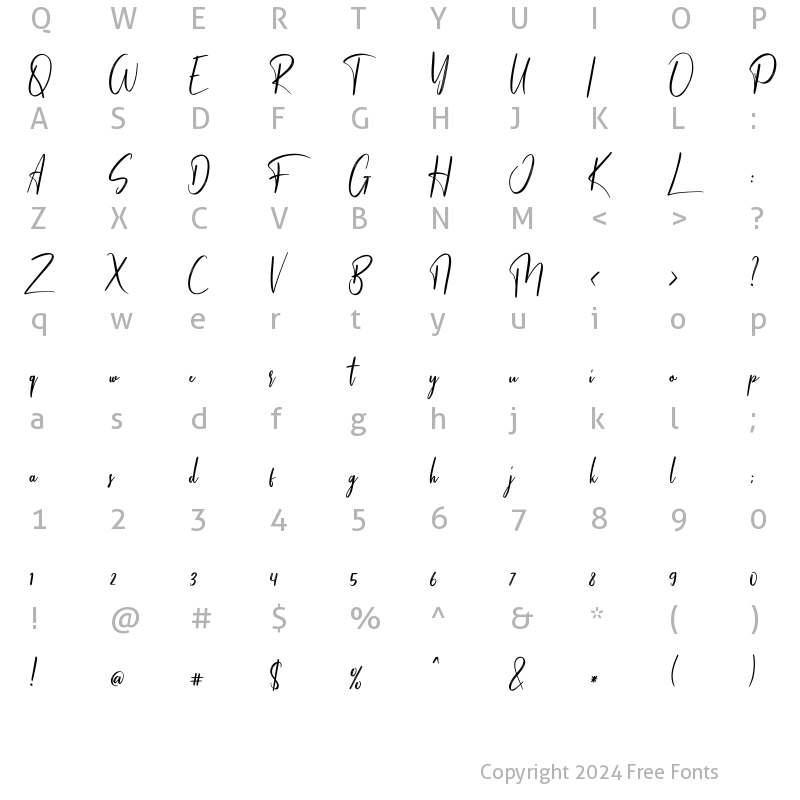 Character Map of Strollers Script Regular