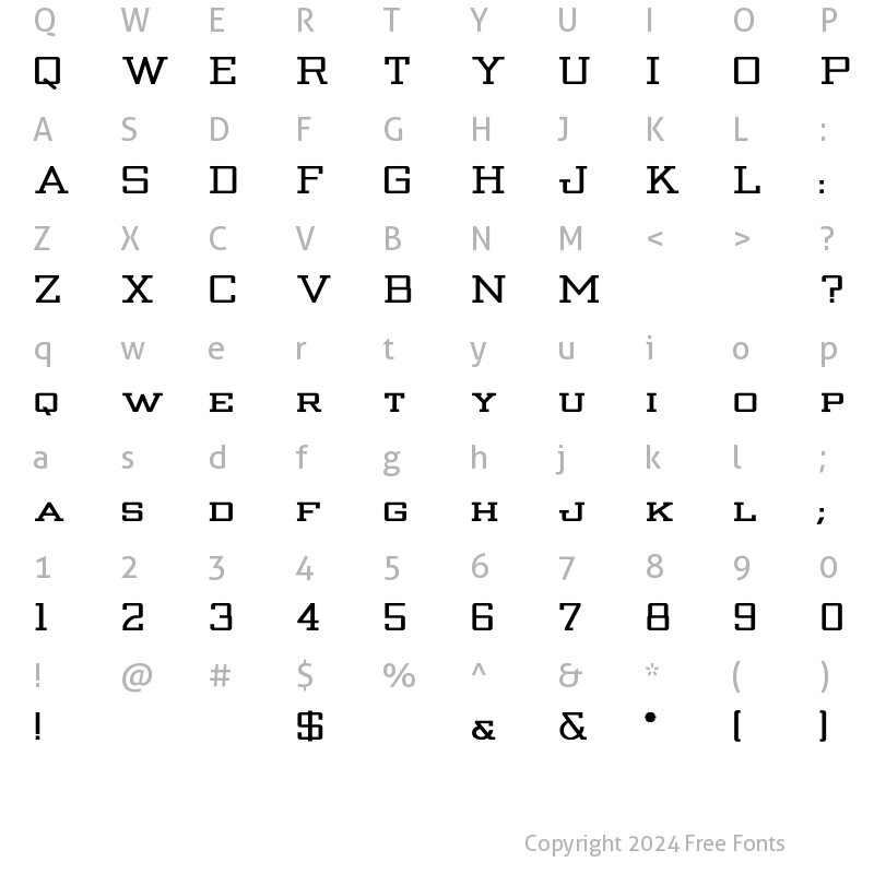 Character Map of Strongman_Bold- Regular