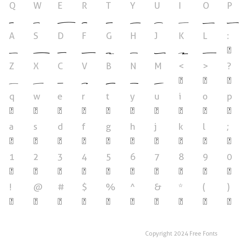 Character Map of Strongwild Swash Regular