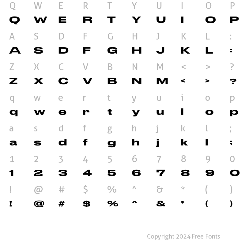 Character Map of STRRETCH SANS Regular