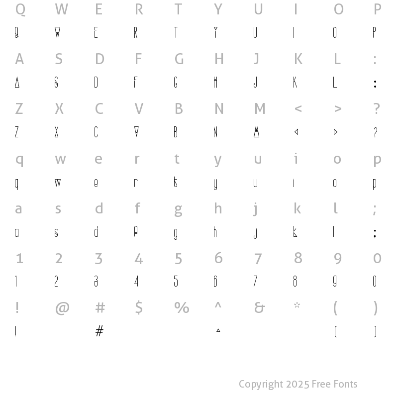 Character Map of Structure Font Regular