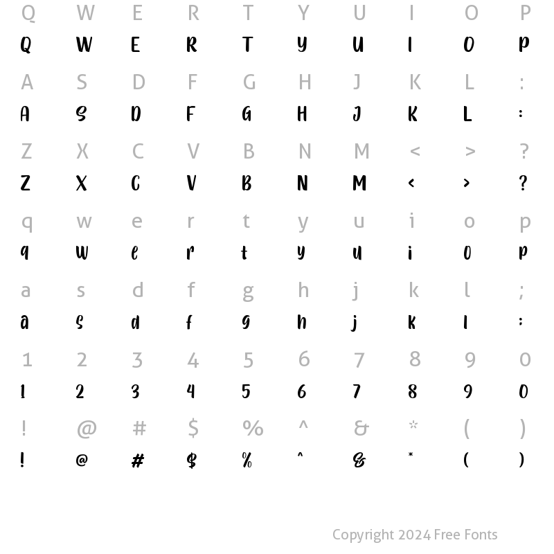 Character Map of Sttalline Regular