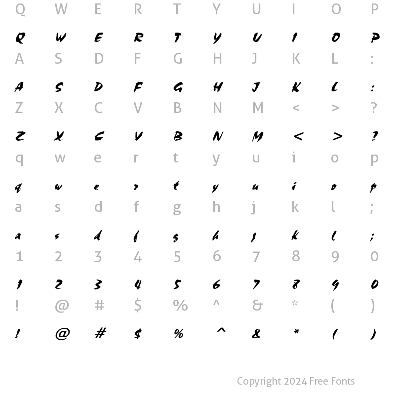 Character Map of Stucco 27 Italic