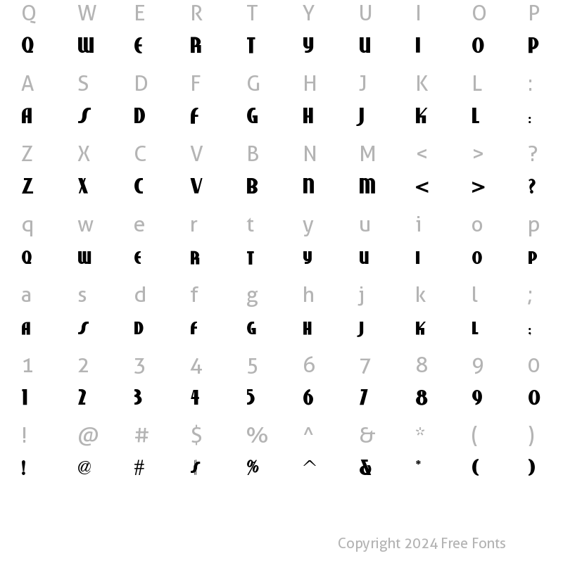 Character Map of Studebaker NF Bold