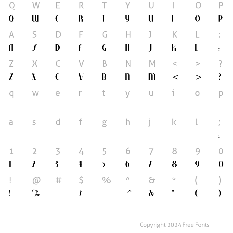 Character Map of Studebaker Regular