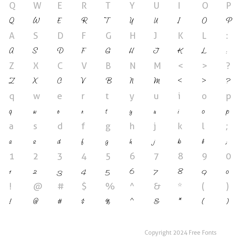 Character Map of Studio Script Alt ITC TT Regular