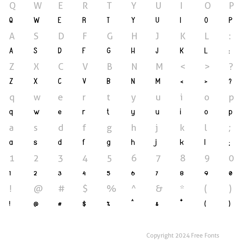 Character Map of Stugatt Regular