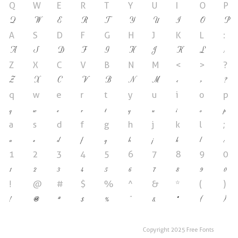 Character Map of StuyvesantICG Eng Regular