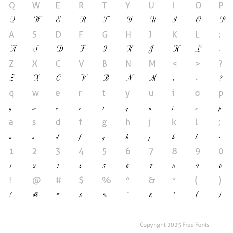Character Map of StuyvesantICG Solid Regular