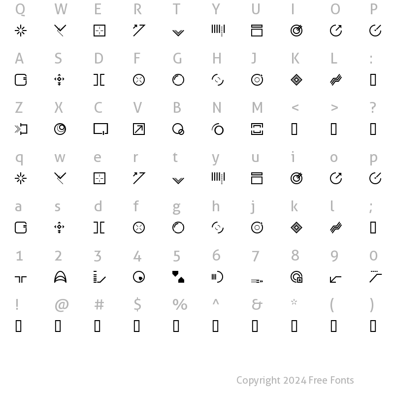 Character Map of StyleBats CleanCut