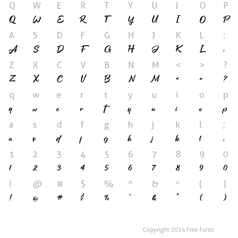 Character Map of Stylish Display Regular