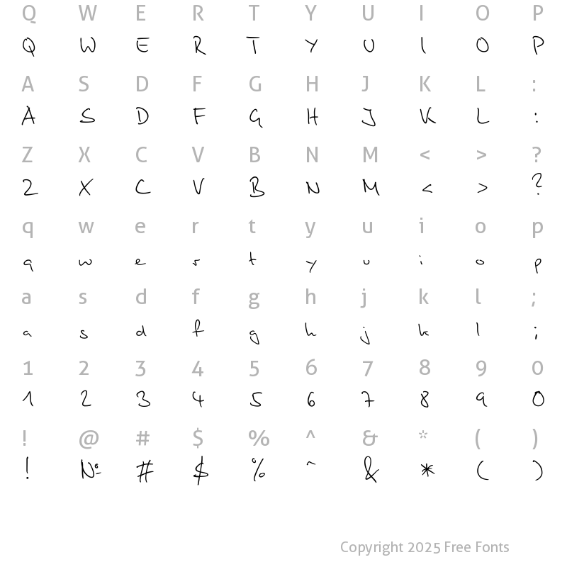 Character Map of Stylograph Normal