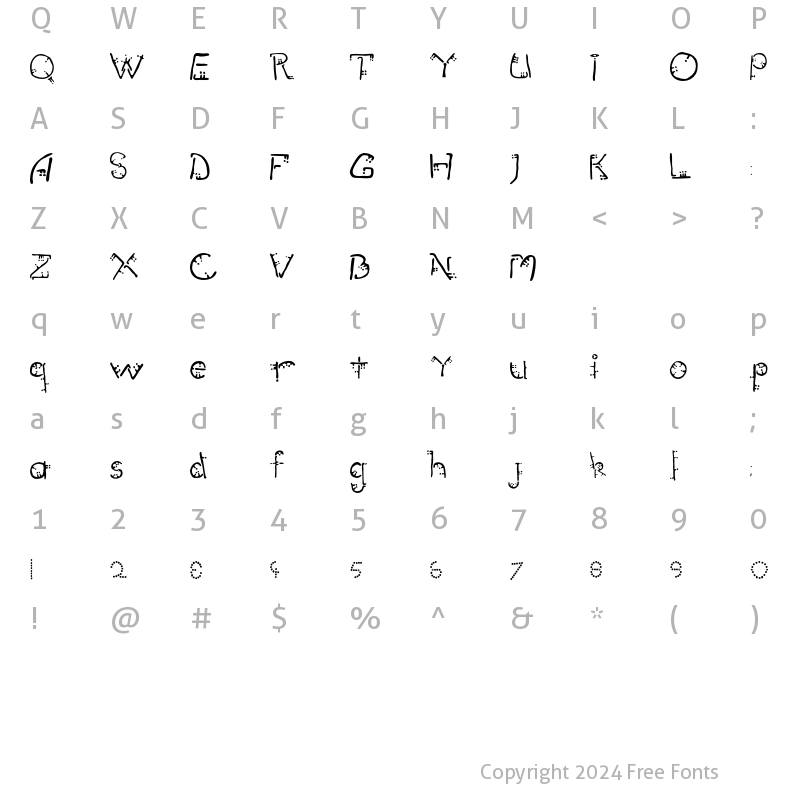 Character Map of Stylophonia Regular