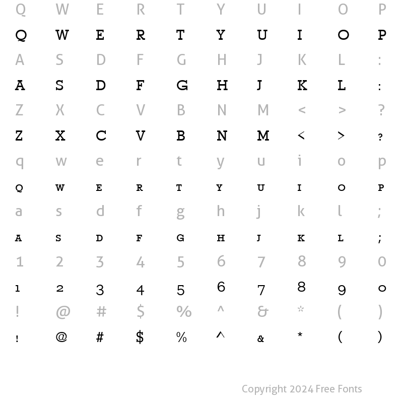 Character Map of Stymie Becker Caps Regular