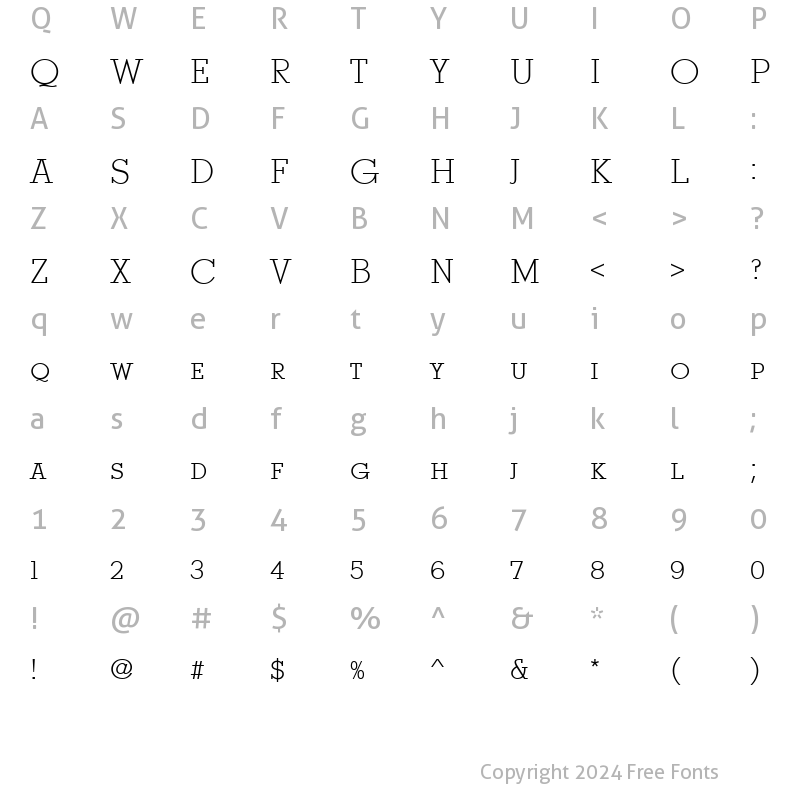 Character Map of Stymie Becker Discaps Light Regular