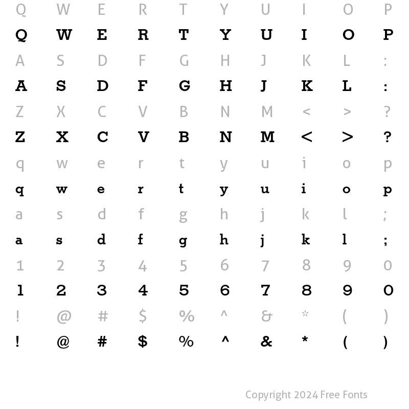 Character Map of Stymie BQ Regular