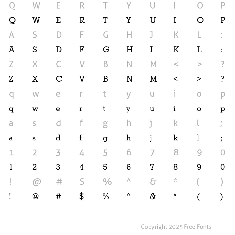 Character Map of StymieEF Medium