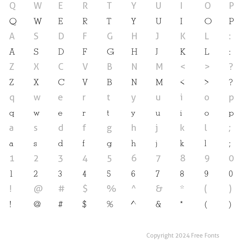 Character Map of StymieTLig Regular