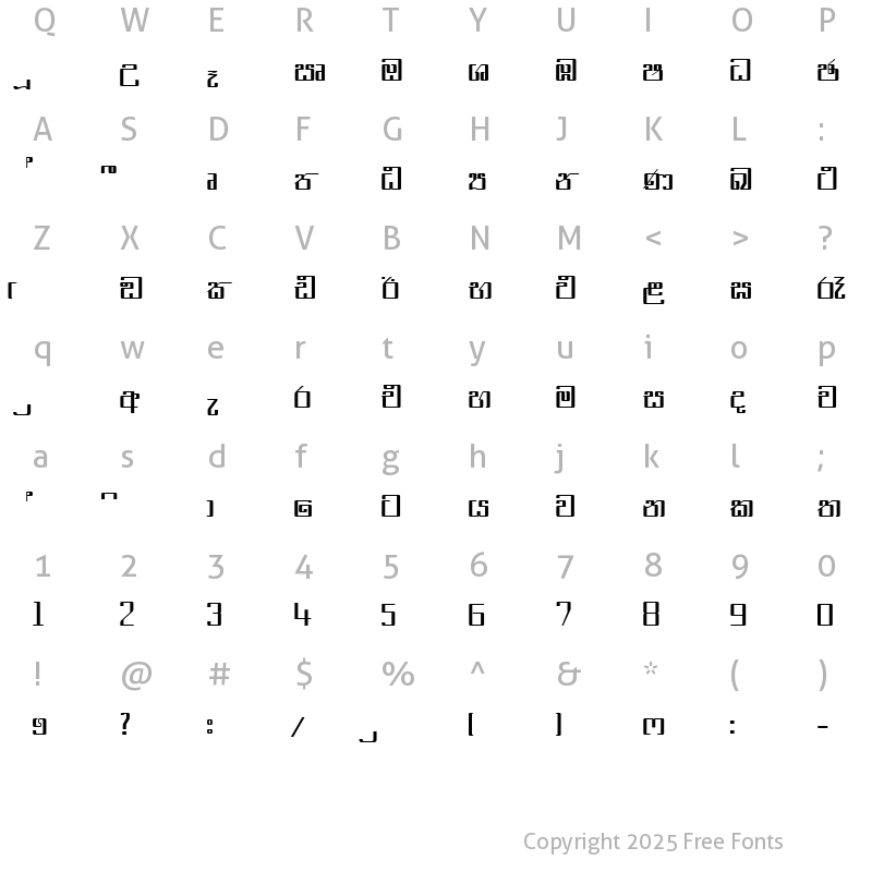 Character Map of Su_PUSHPI Normal