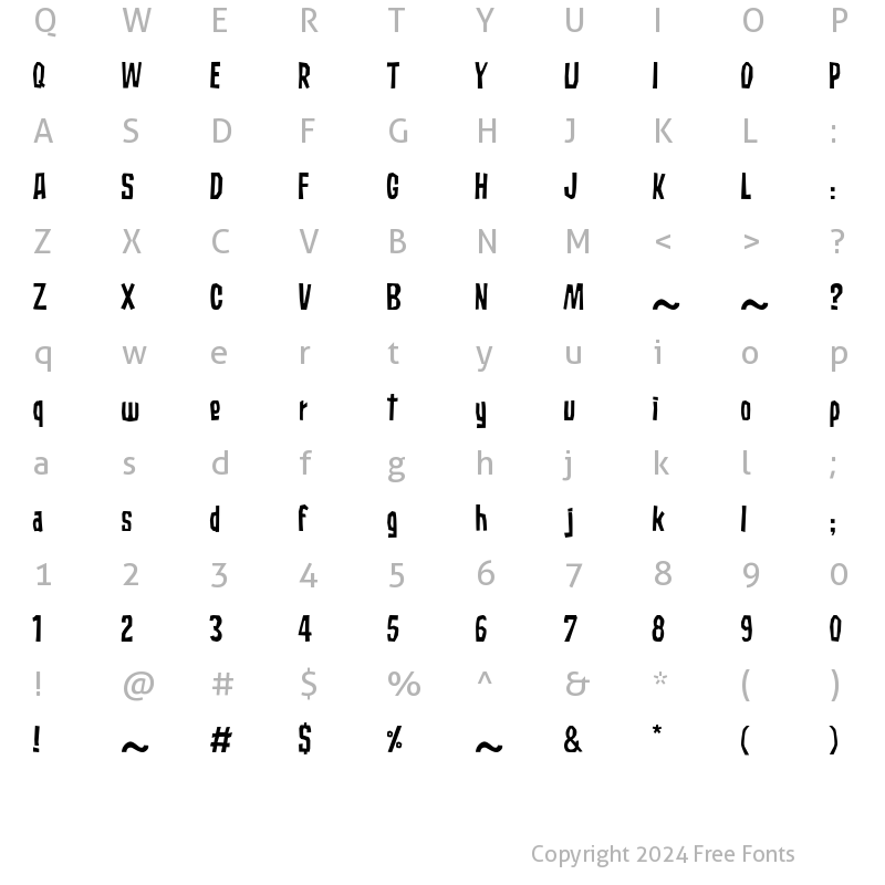 Character Map of Subaccuz Normal