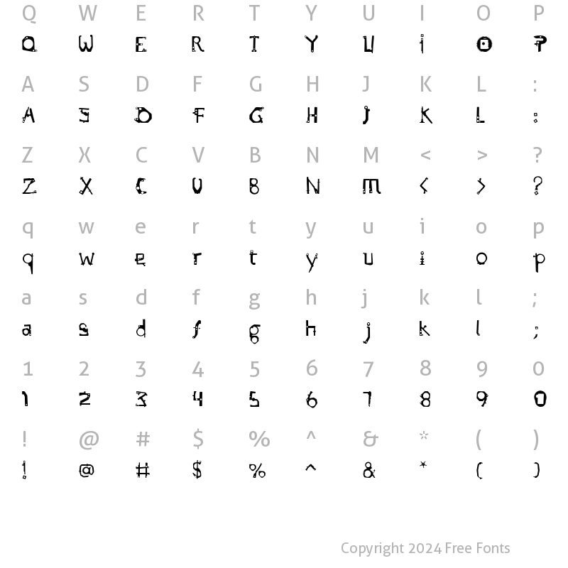 Character Map of Subamera Regular