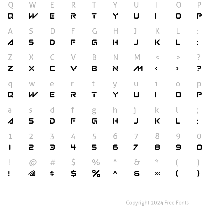 Character Map of Subatomic Tsoonami Regular