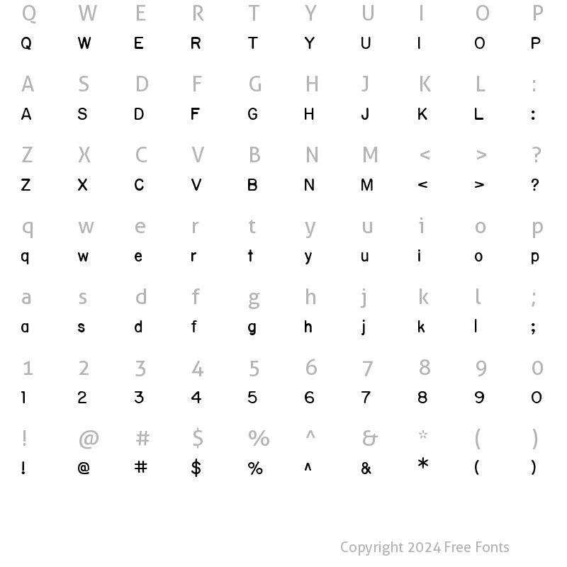 Character Map of Sublime Medium