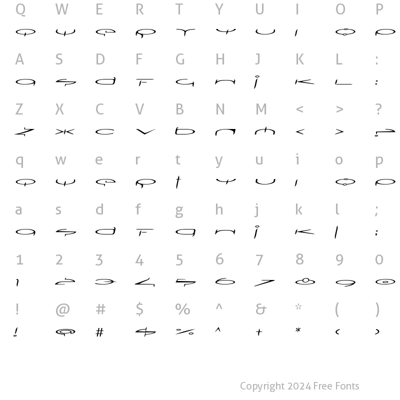 Character Map of SubmergeOne LT Oblique