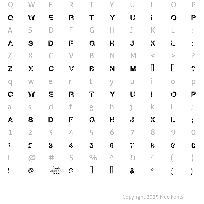 Character Map of Subtext Regular