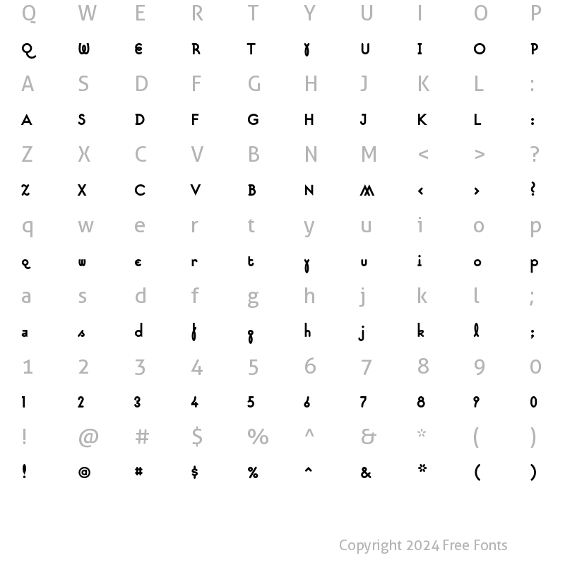 Character Map of Suburban Bold