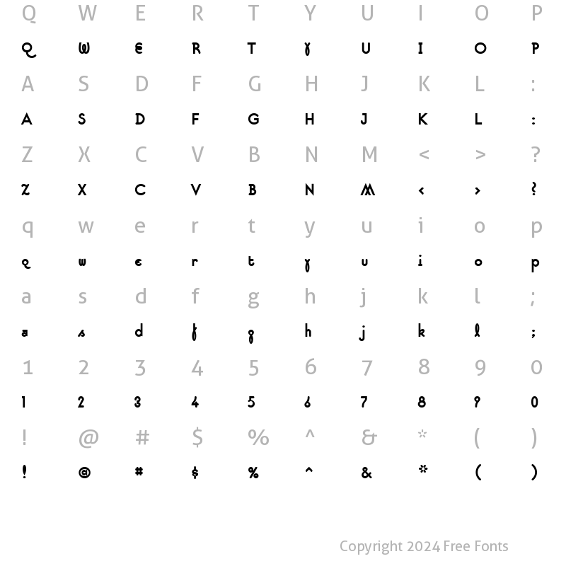 Character Map of SuburbanBold Bold