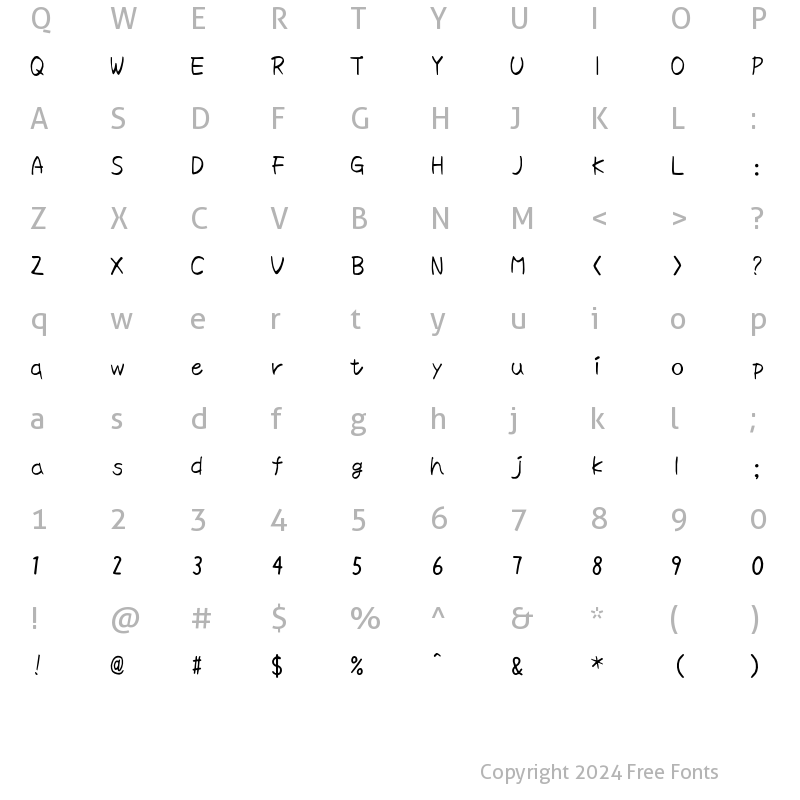 Character Map of sucaijishikangkangti Regular