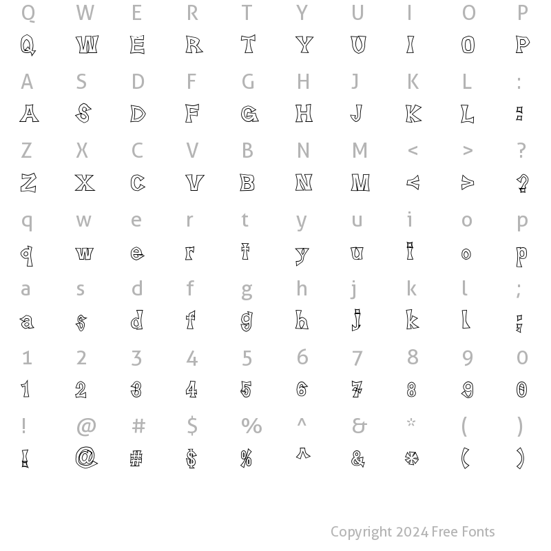 Character Map of SuehirogariOutline Regular